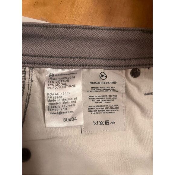AG ADRIANO GOLDSCHMIED NEW! Gray AIRLUXE TELLIS MODERN SLIM Jeans 30x34 - Picture 5 of 5